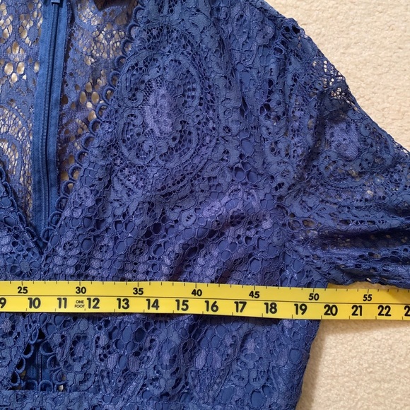 ASOS Blue Lace Midi Dress - Picture 7 of 8